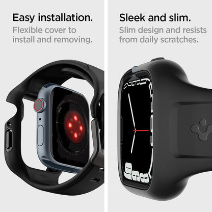 ACS04190 - Apple Watch Series (41mm) Case Liquid Air Pro in black easy installation. Flexible cover to install and removing. Sleek and sim. Slim design and resists from daily scratches