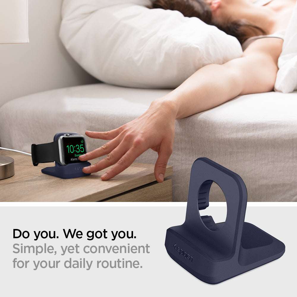 000CD21182 - Apple Watch Night Stand S350 in midnight blue showing the simple yet convenient for your daily routine