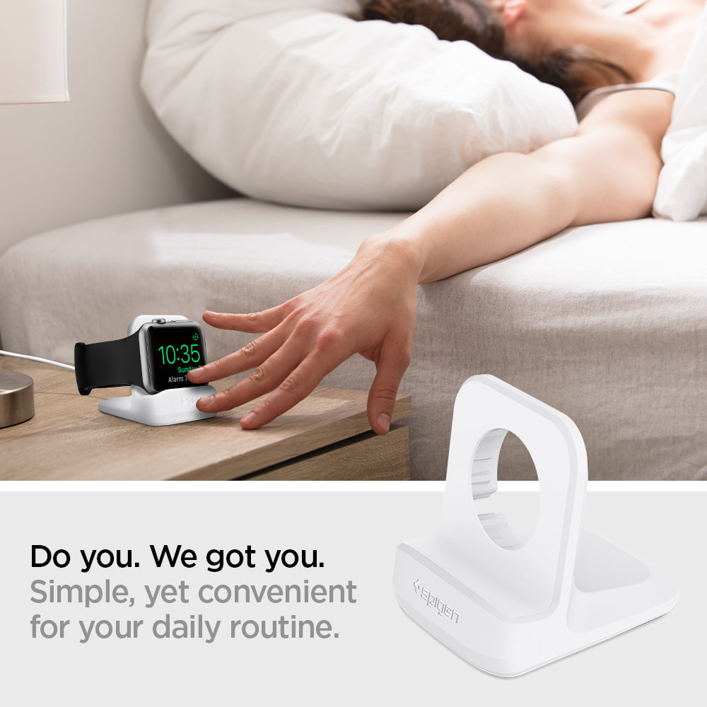 000CD21181 - Apple Watch Night Stand S350 in white showing the simple yet convenient for your daily routine