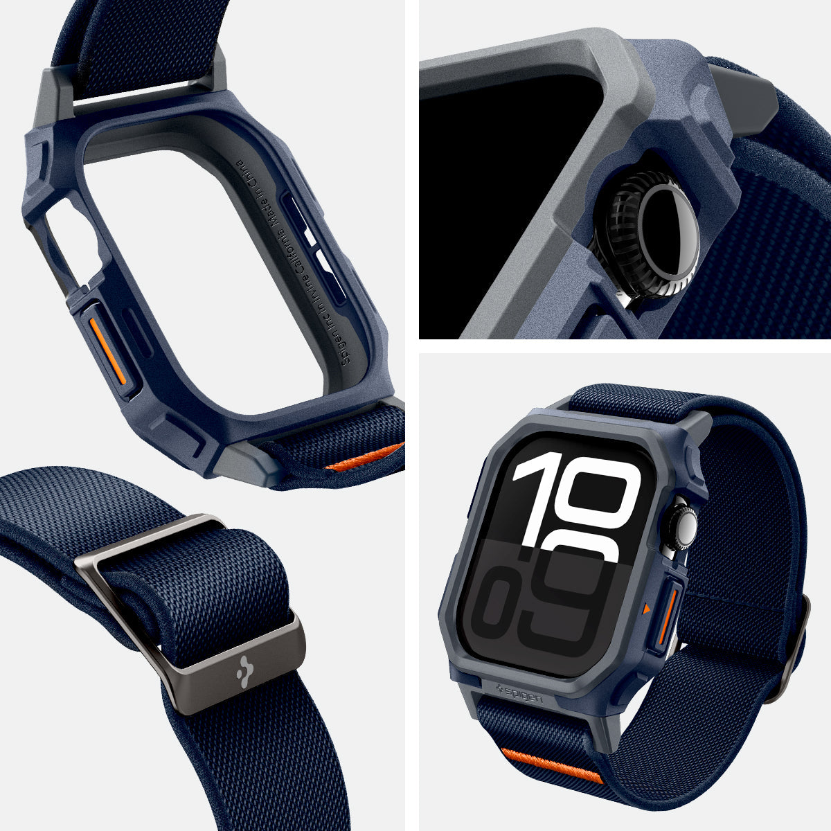 ACS08925 - Apple Watch 10 (46mm) Case Lite Fit Pro in Navy Blue showing the different angles