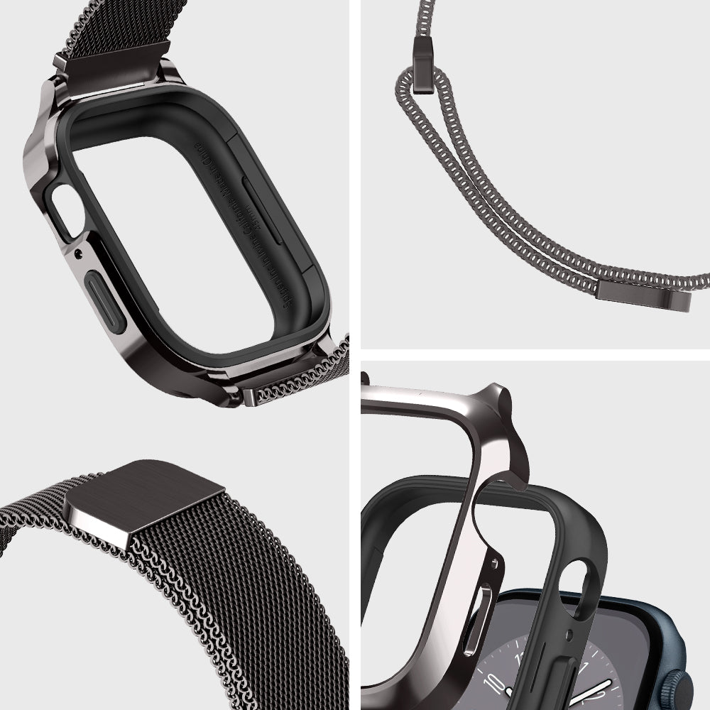 ACS04587 - Apple Watch (41mm) Metal Fit Pro in Graphite showing the different angles