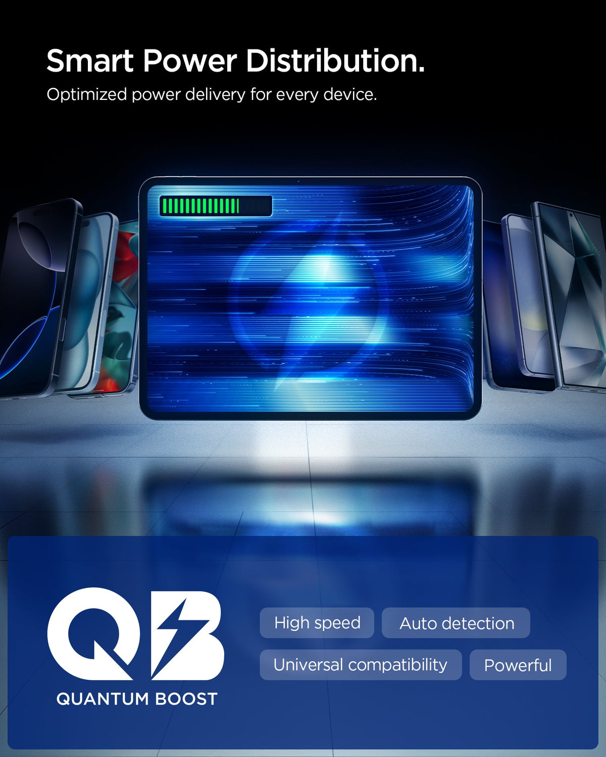 ACP10515 - Car Charger | EV603BT in Black showing smart power distribution.
