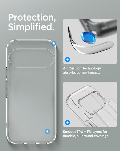ACS11430 - Pixel 11 Pro Ultra Hybrid Crystal Clear Crystal clear case for Pixel 11 Pro featuring Air Cushion Technology, reinforced corners, and hybrid TPU and PC construction.