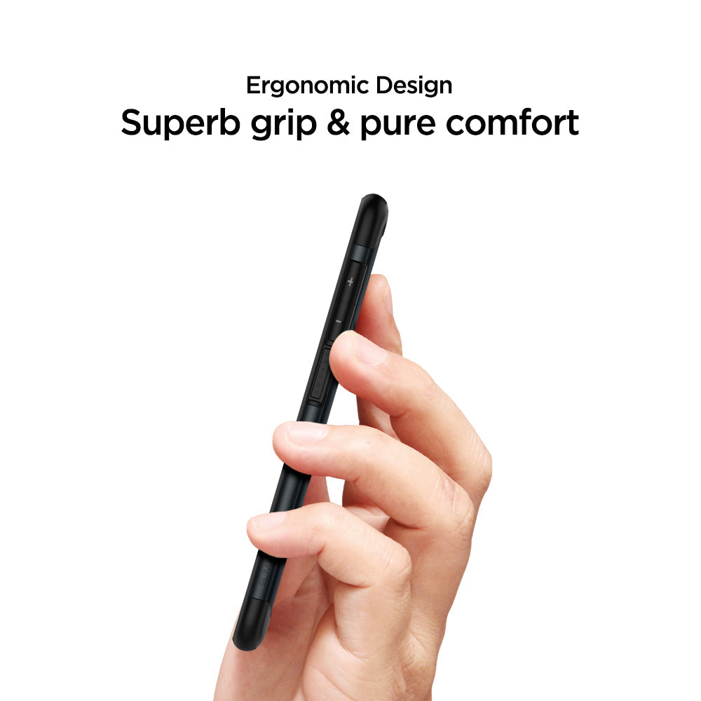 611CS26021 - Galaxy A50 Case Slim Armor in Metal Slate showing the ergonomic design. Superb grip & pure comfort