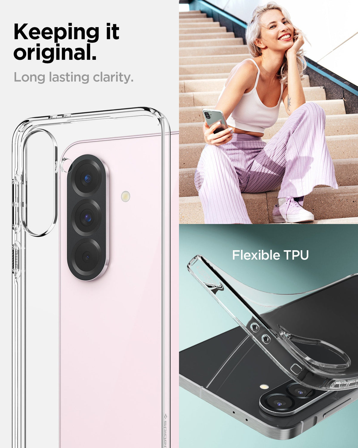 ACS09296 - Galaxy A56 5G Case Liquid Crystal in Crystal Clear keeping it original. Long lasting clarity.