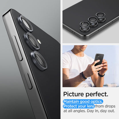 AGL07434 - Galaxy S24 Plus Optik Pro EZ Fit Lens Protector in Gray showing the picture perfect. Maintain good optics. Protect your lens from drops at all angles. Day in, day out