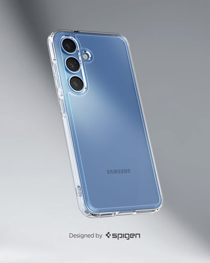 ACS09006 - Galaxy S25 Case Ultra Hybrid in Crystal Clear showing the back, partial side and bottom