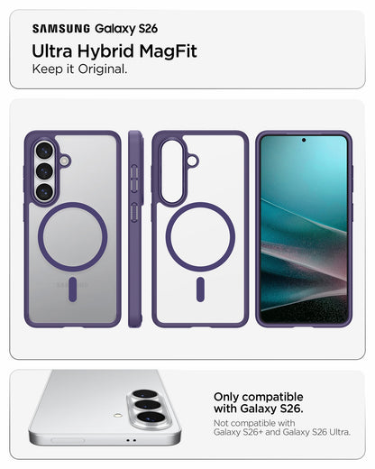 ACS11167 - Galaxy S26 Case Ultra Hybrid (Mag Fit) Deep Purple showing keep it original ultra hybrid magfit