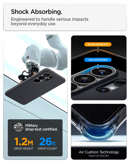 ACS11038 - Galaxy S26 Ultra Nano Pop (Mag Fit) in Black Sesame showing shock absorbing. engineered to handle serious impacts beyond everyday use
