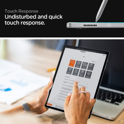 AGL02033 - Galaxy Tab S8 Plus Screen Protector EZ Fit GLAS.tR touch response. Undisturbed and quick touch response.