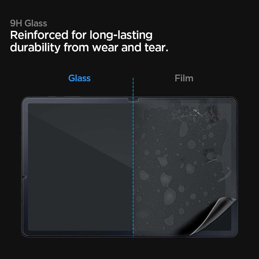AGL02033 - Galaxy Tab S8 Plus Screen Protector EZ Fit GLAS.tR 9h reinforced for long lasting durability from wear and tear.
