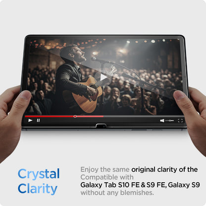 AGL07002 - Galaxy Tab S10 FE Series Screen Protector EZ FIT GLAS.tR showing the crystal clarity