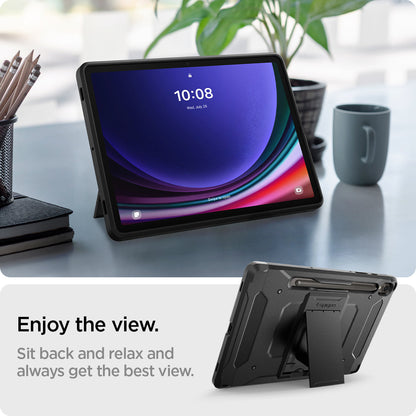 ACS06837 - Galaxy Tab S9 Case Tough Armor Pro in black enjoy the view. sit back and relax and always get the best view.