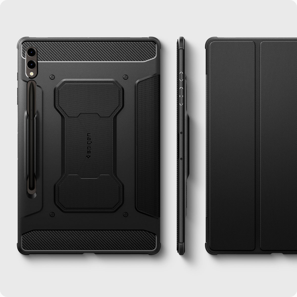 ACS06539 - Galaxy Tab S9+ Case Rugged Armor Pro in black