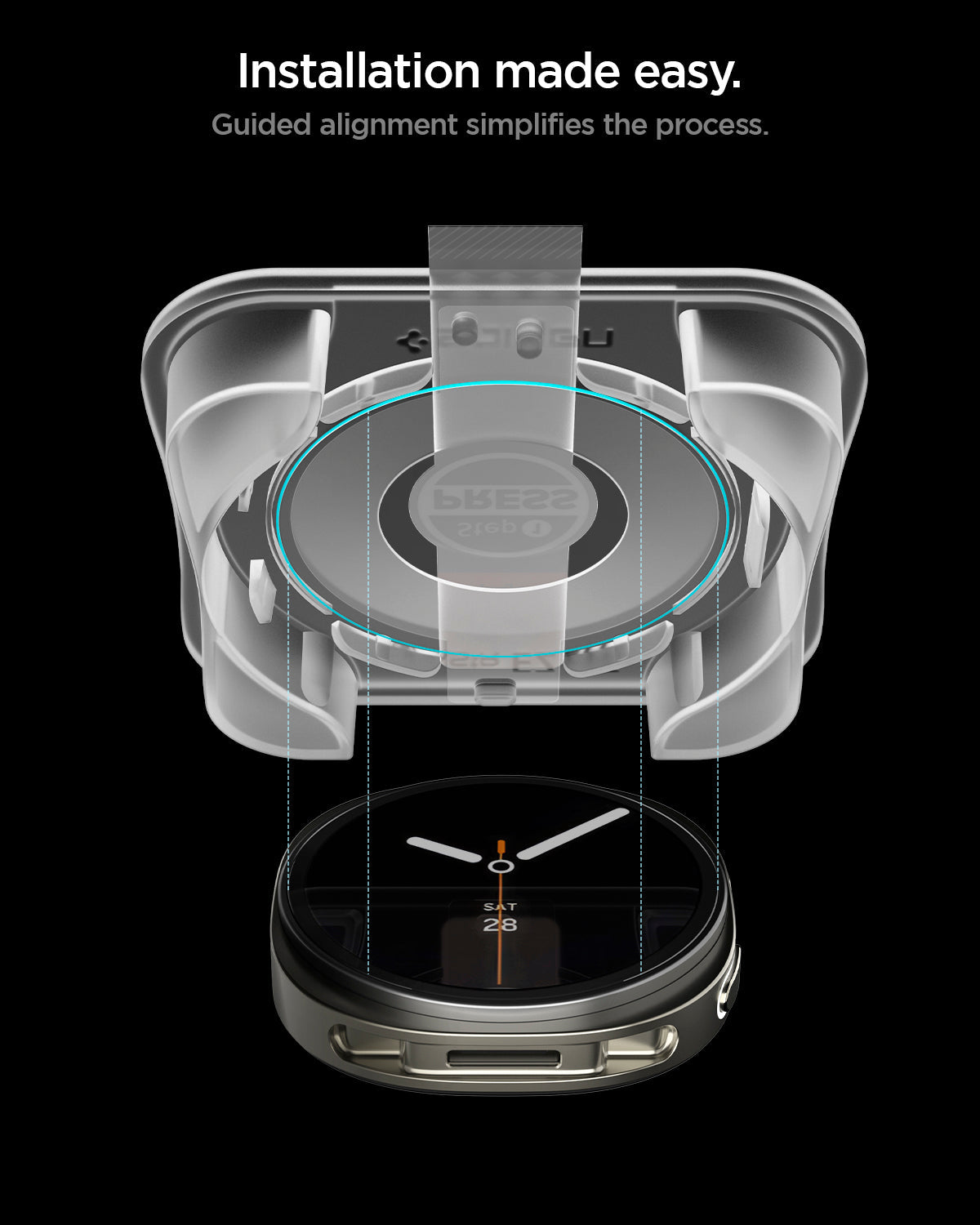 AGL09876 - SWi-dd GLAS.tR EZ Fit showing installation made easy. guided alignment simplifies the process.