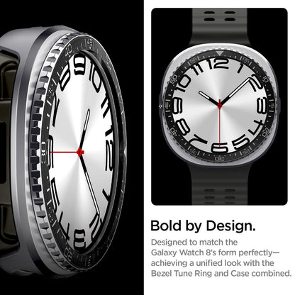 ACS10010 - Galaxy Watch 9 Bezel Tune Pro in black showing bold by design. designed to match the galaxy watch 8's form perfectly achieving a unified look with the bezel tune ring and case combined