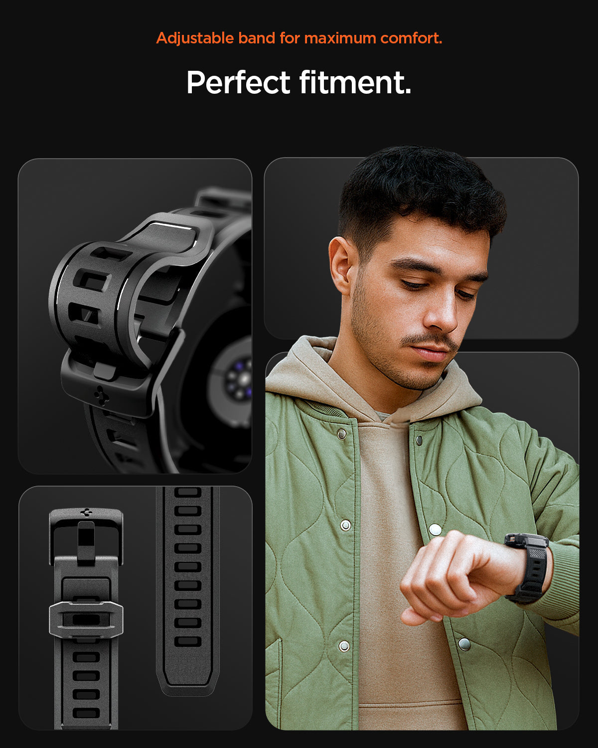 ACS10007 - Galaxy Watch 9 (44mm) Rugged Armor Pro showing perfect fitment.