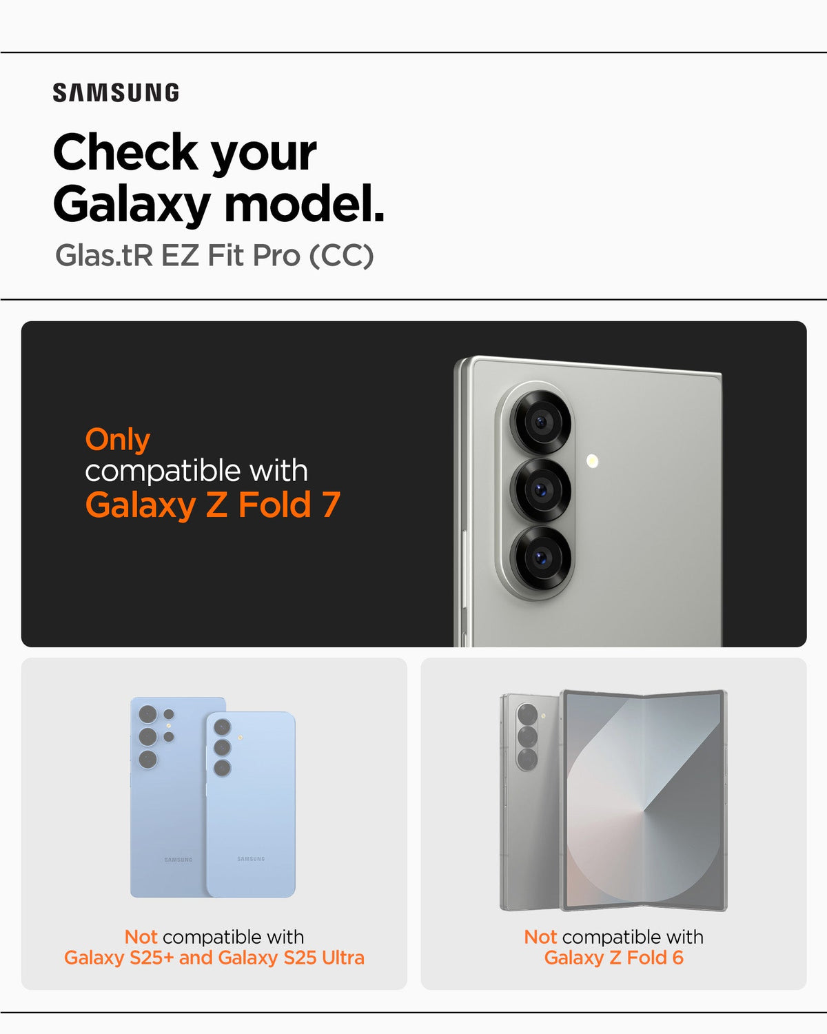 AGL09576 - Galaxy Z Fold 7 Series - GLAS.tR EZ Fit Pro Samsung. Check your galaxy model. only compatible with galaxy Z fold 7.