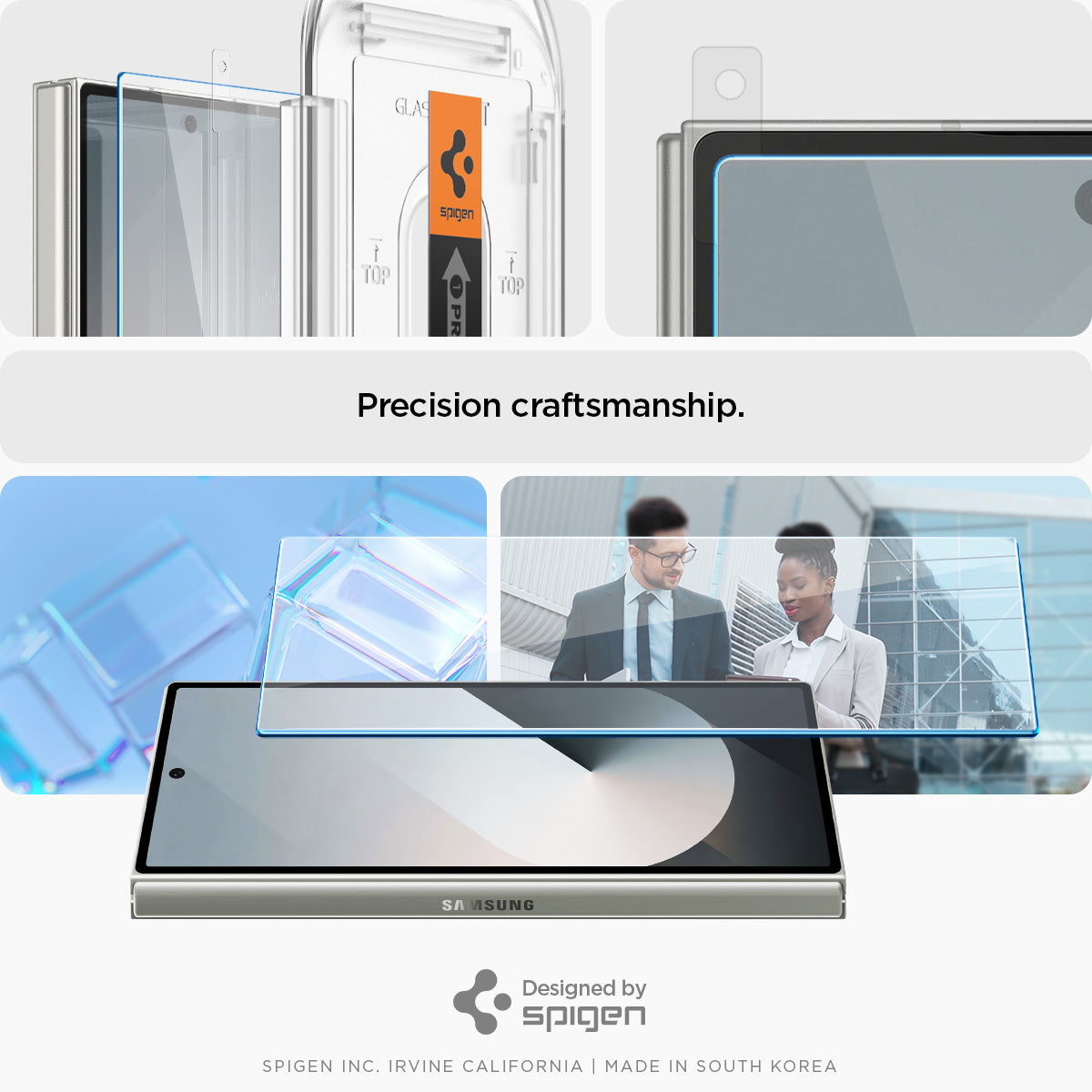 AGL07969 - Galaxy Z Fold 6 GLAS.tR EZ Fit in Clear showing the precision craftsmanship