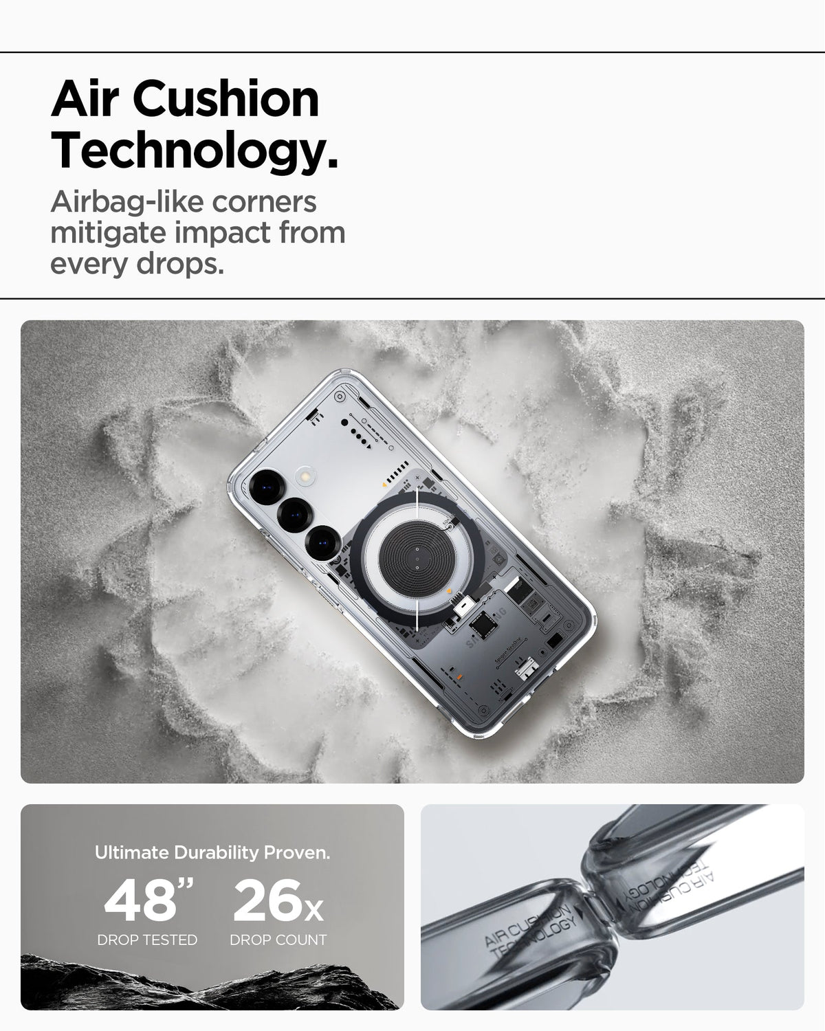 ACS09470 - Galaxy S25 Case Ultra Hybrid Metal Ring Neo One (MagFit) in Neo One air cushion technology. Airbag like corners mitigate impact from every drops.