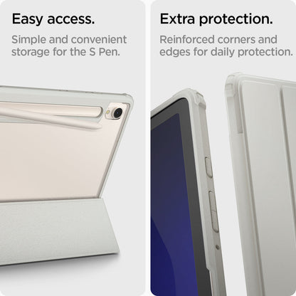 ACS06838 - Galaxy Tab S9 Case Ultra Hybrid Pro in gray easy access. simple and convenient storage for the S pen . Extra protection. Reinforced corners and edges for daily protection.