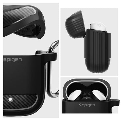 ASD01344 - Pixel Buds 2 Case Rugged Armor in black showing the front and back.