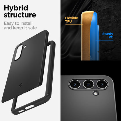 ACS06363 - Galaxy S23 FE Case Thin Fit in black showing the hybrid structure. Easy to install and keep it safe