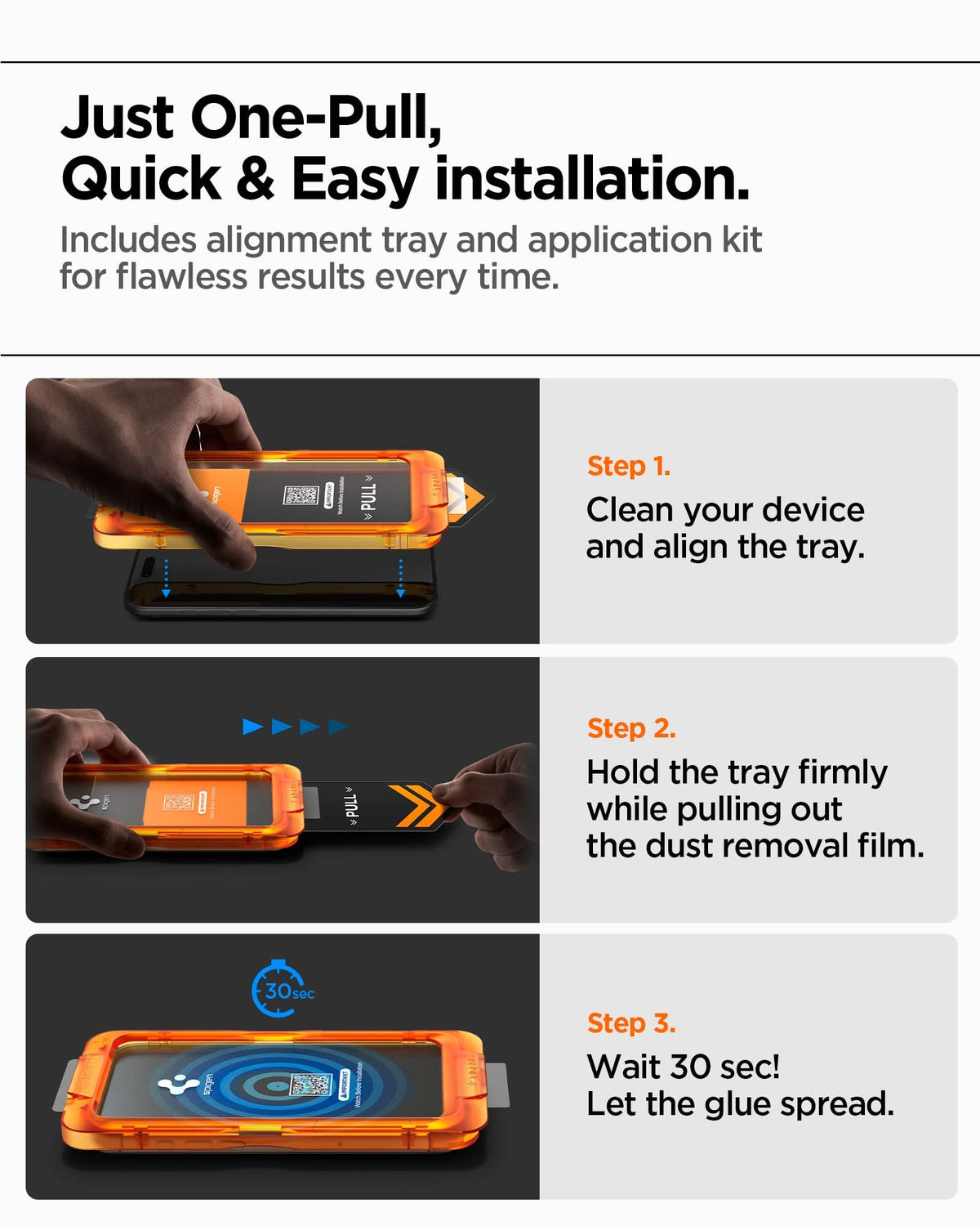 AGL11324 - iPhone 17 - Glas.tR AlignMaster S showing just one pull quick and easy installation. includes alignment tray and application kit for flawless results every time