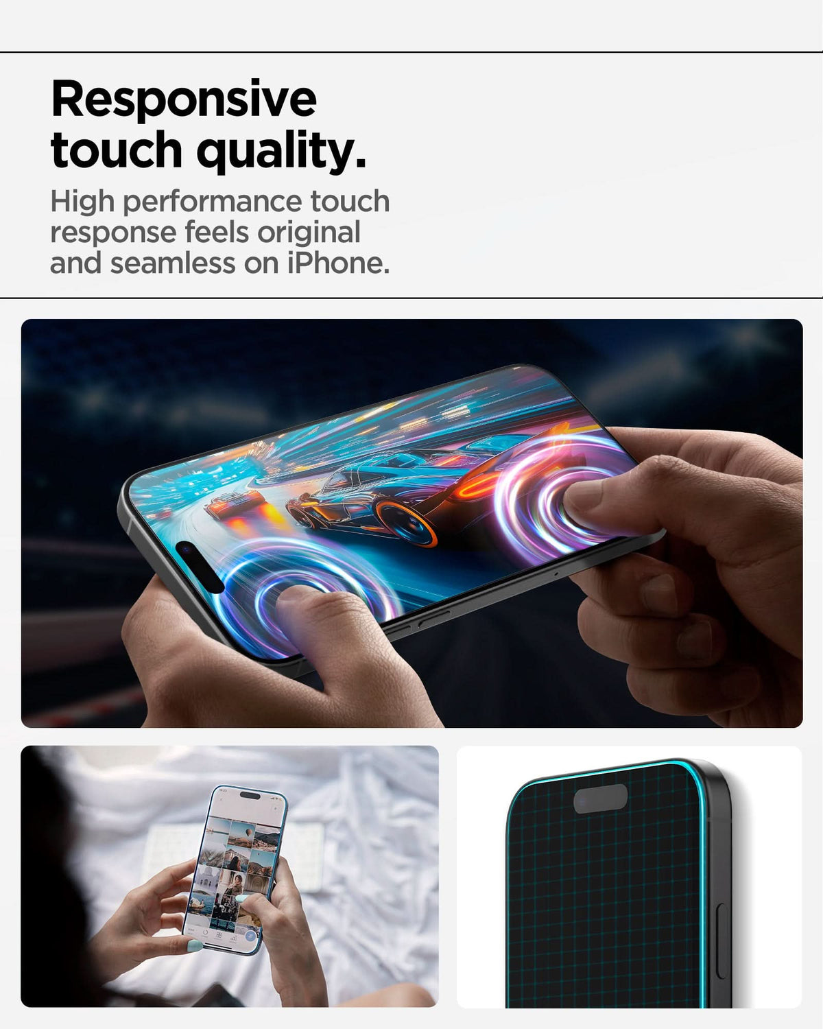 AGL11323- iPhone 17 Series - Glas.tR AlignMaster S showing responsive touch quality. high performance touch response feels original and seamless on iPhone