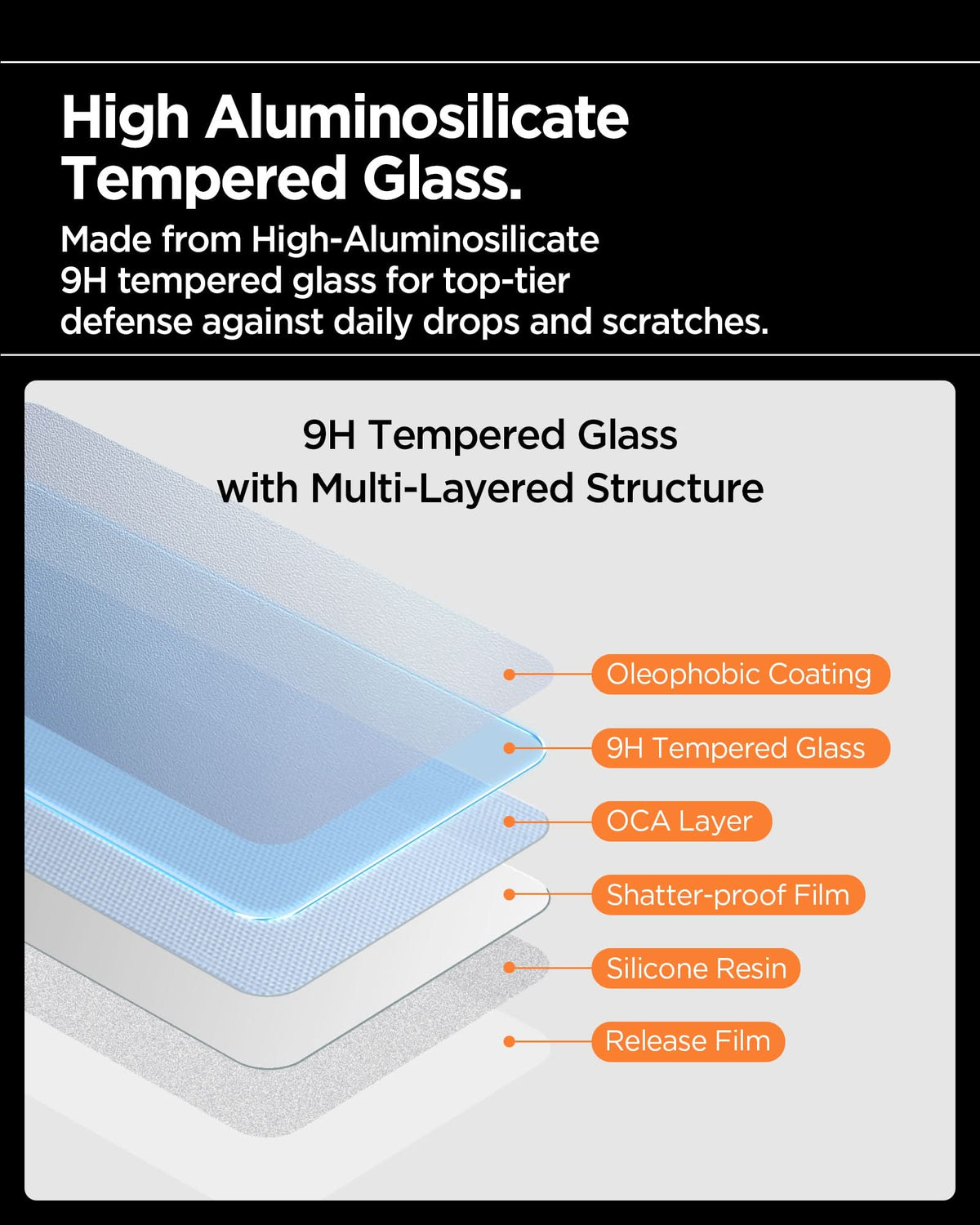 AGL09859- iPhone 17 Air - Glas.tR AlignMaster S showing high aluminosilicate tempered glass. made from high aluminosilicate 9H tempered glass for top tier defense against daily drops and scratches.