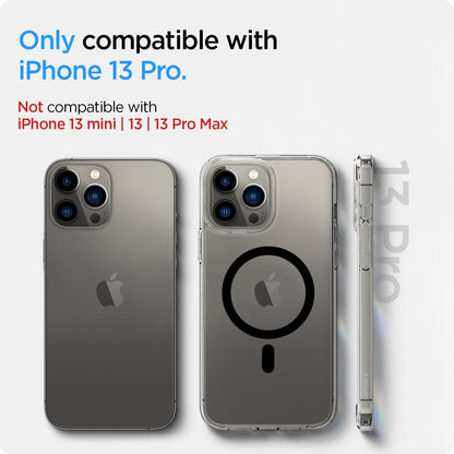 ACS03268 - iPhone 13 Pro Case Ultra Hybrid Zero One (MagFit) showing the compatibility only with iPhone 13 Pro. Not compatible with iPhone 13 mini | 13 | 13 Pro Max