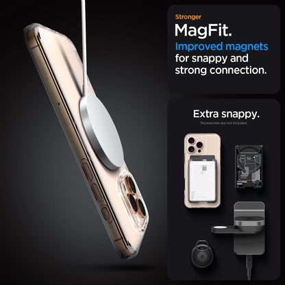 ACS08001 - iPhone 16 Pro Max Case Ultra Hybrid (MagFit) in Gold stronger magfit. improved magnets for snappy and strong connection. Extra snappy. accessory not included.