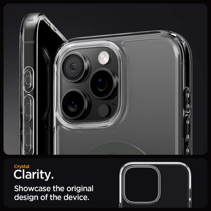 ACS07999 - iPhone 16 Pro Max Case Ultra Hybrid (MagFit) in Graphite crystal clarity. Showcase the original design of the device.