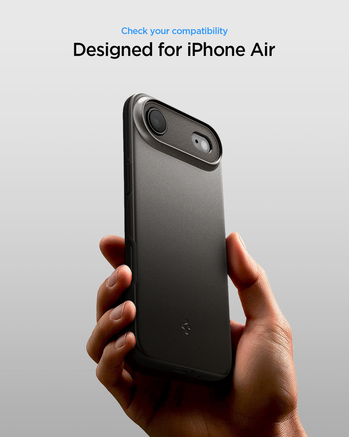 ACS09918 - iPhone 17 Air Thin Fit (MagFit) in Gunmetal showing check your compatibility.
