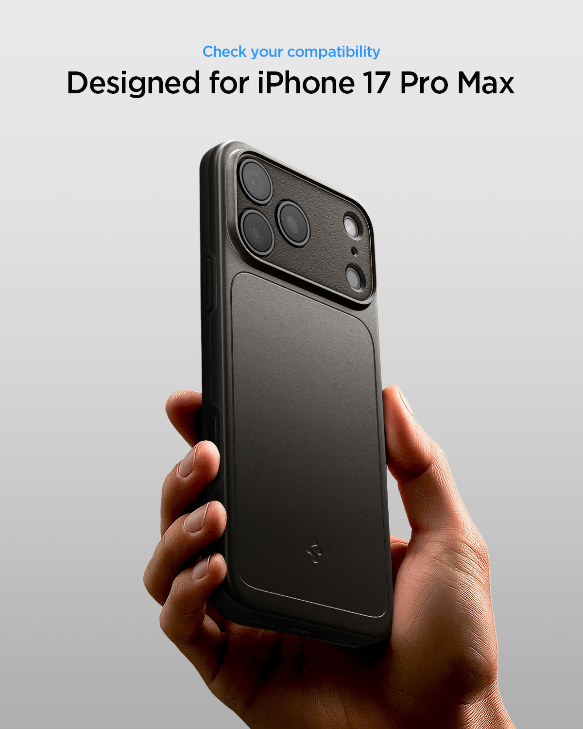 ACS09881 - iPhone 17 Pro Max Thin Fit (MagFit) in Gunmetal showing check your compatibility.