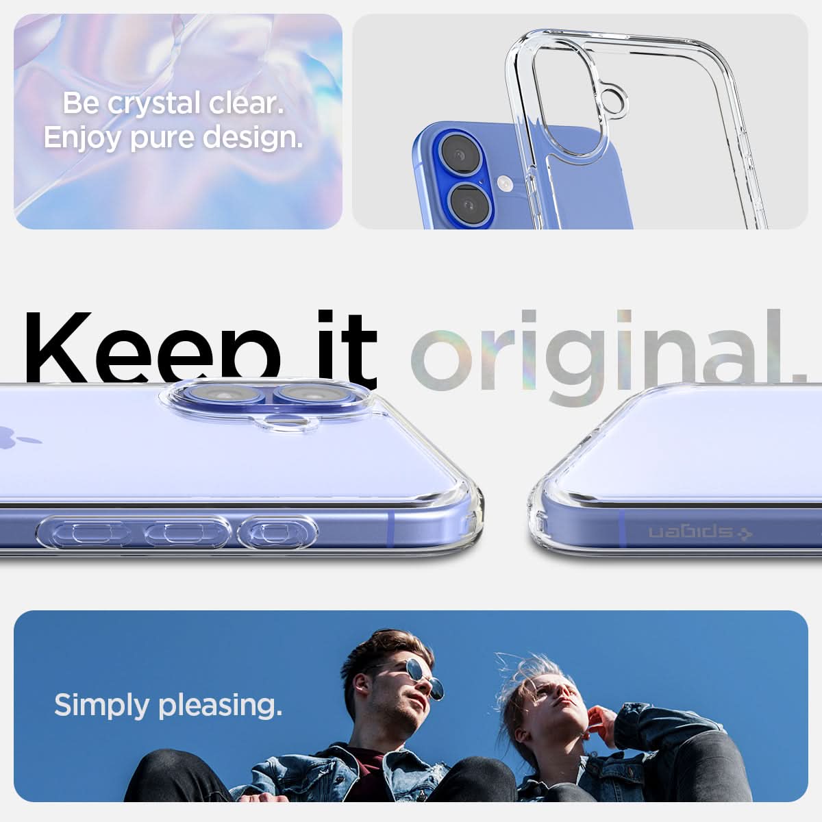 ACS08197 - iPhone 16 Case Ultra Hybrid in Crystal Clear be crystal clear. enjoy pure design. Keep it original. Simply pleasing.