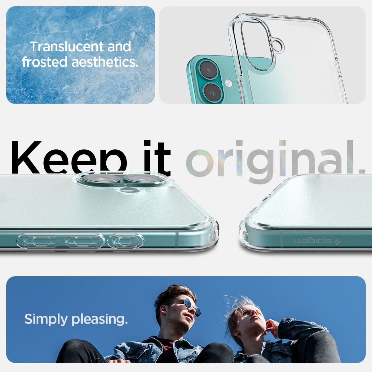 ACS08070 - iPhone 16 Plus Case Ultra Hybrid in Frost Clear be crystal clear. enjoy pure design. Keep it original. Simply pleasing.