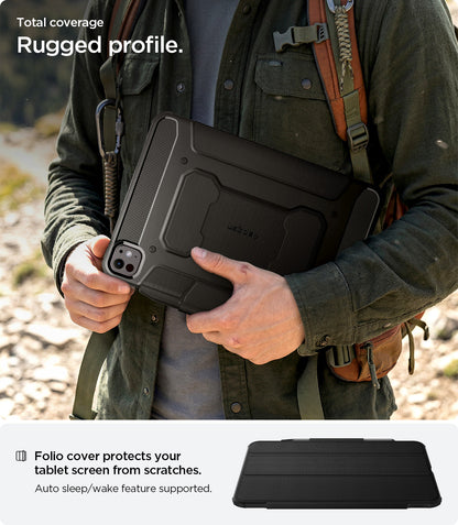 ACS07017 - iPad Pro 11-inch Case Rugged Armor Pro in Black showing rugged profile