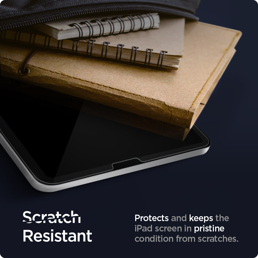AGL02065 - iPad Pro 11" Screen Protector EZ FIT GLAS.tR showing the scratch resistant. Protects and keeps the iPad screen in pristine condition from scratches