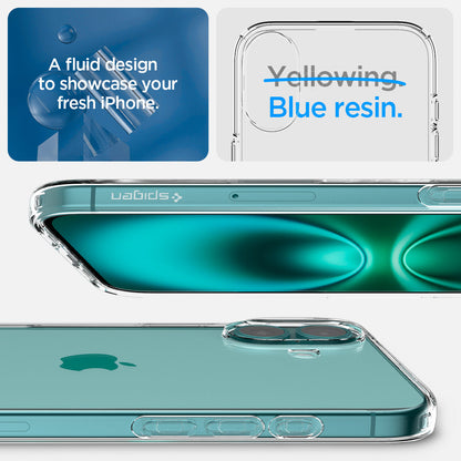 ACS08064 - iPhone 16 Plus Case Liquid Crystal in Crystal Clear a fluid design to showcase your fresh design.