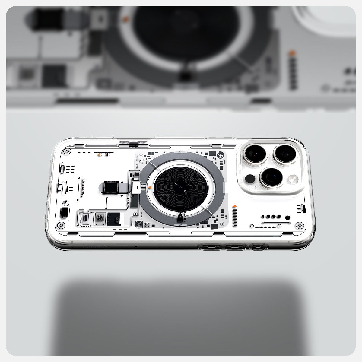ACS08792 - iPhone 16 Pro Case Ultra Hybrid Neo One (MagFit) showing back part and case.
