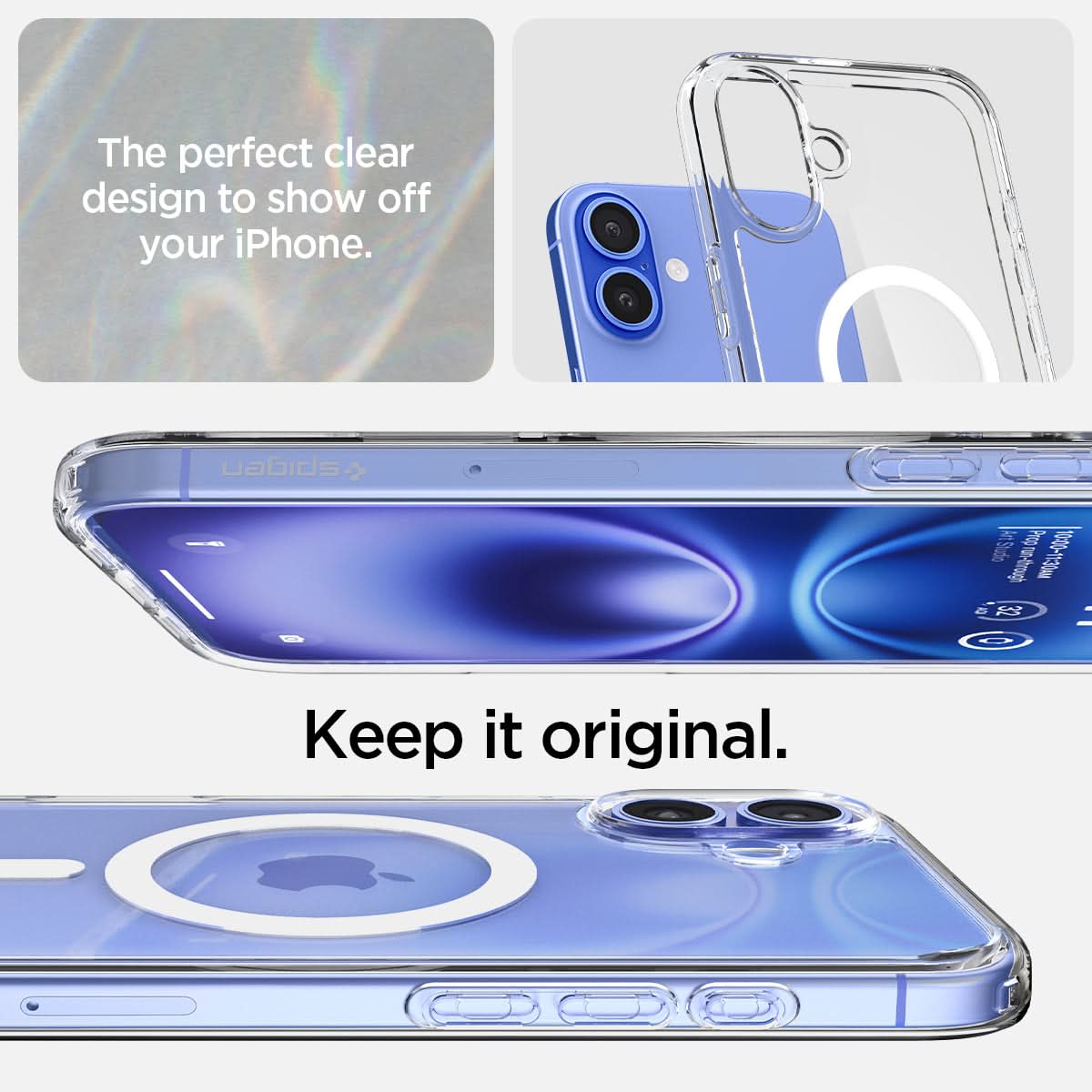 ACS08205 - iPhone 16 Case Ultra Hybrid (MagFit) in White the perfect clear design to show off your iPhone. Keep it original.