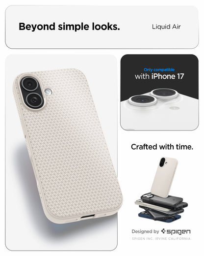 ACS09980 - iPhone 17 Liquid Air in Natural Titanium showing beyond simple looks. liquid air. designed by spigen.
