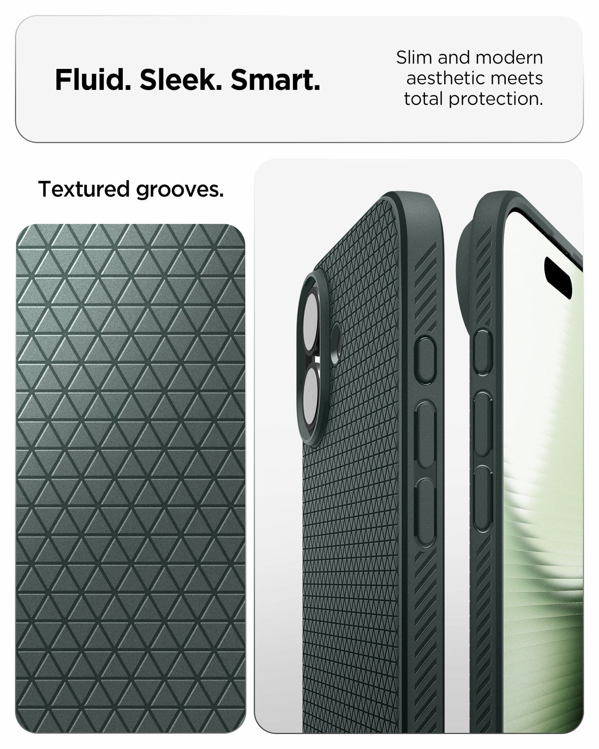 ACS09979 - iPhone 17 Liquid Air in Abyss Green showing fluid, sleek, smart. slim and modern aesthetic meets total protection.