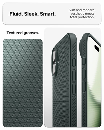 ACS09979 - iPhone 17 Liquid Air in Abyss Green showing fluid, sleek, smart. slim and modern aesthetic meets total protection.