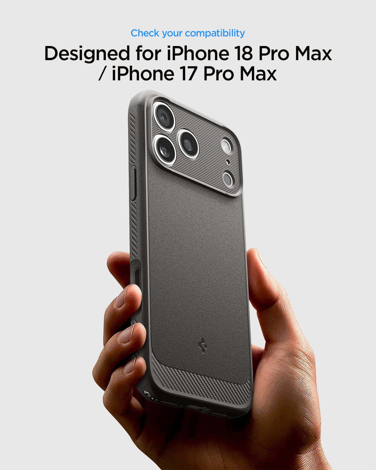ACS09887 - iPhone 18 Pro Max / iPhone 17 Pro Max Rugged Armor (MagFit) in Gray showing check your compatibility