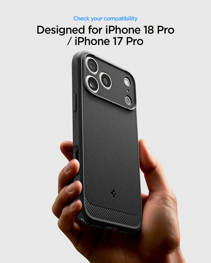 ACS09940 - iPhone 18 Pro / iPhone 17 Pro Rugged Armor (MagFit) in Matte Black showing check your compatibility