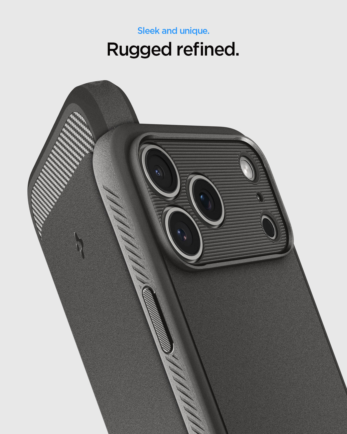 ACS09941 - iPhone 18 Pro / iPhone 17 Pro Rugged Armor (MagFit) in Gray showing sleek and unique. Rugged refined.