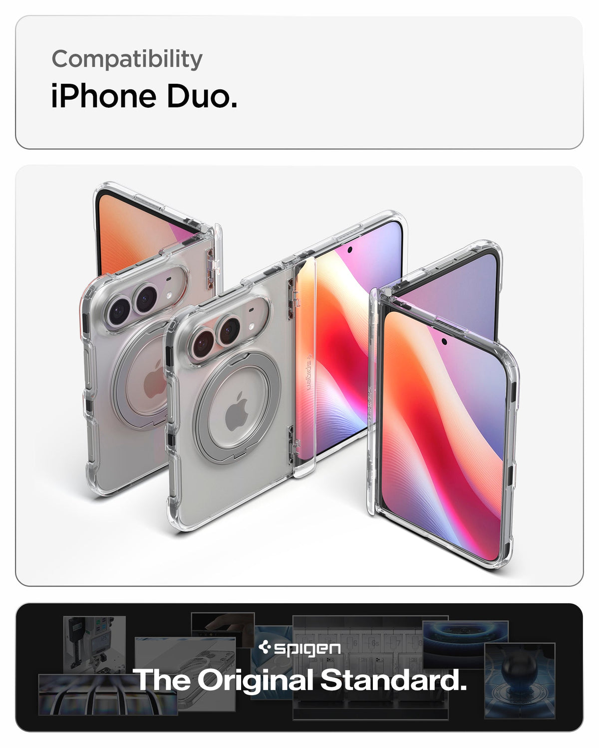 ACS11782 - iPhone Duo Ultra Hybrid Pro S (Mag Fit) showing compatibility across multiple folded and unfolded configurations