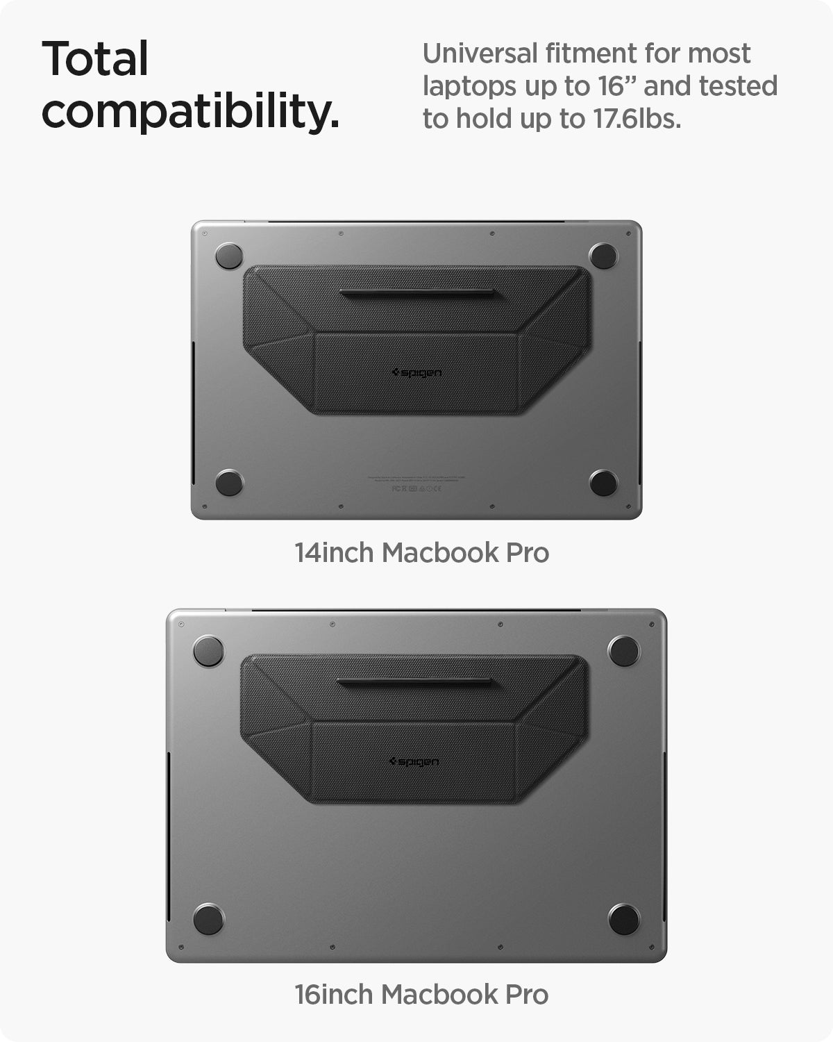 AMP10403 - Slim Fold Laptop Stand | LD201-S3 showing the total compatibility feature